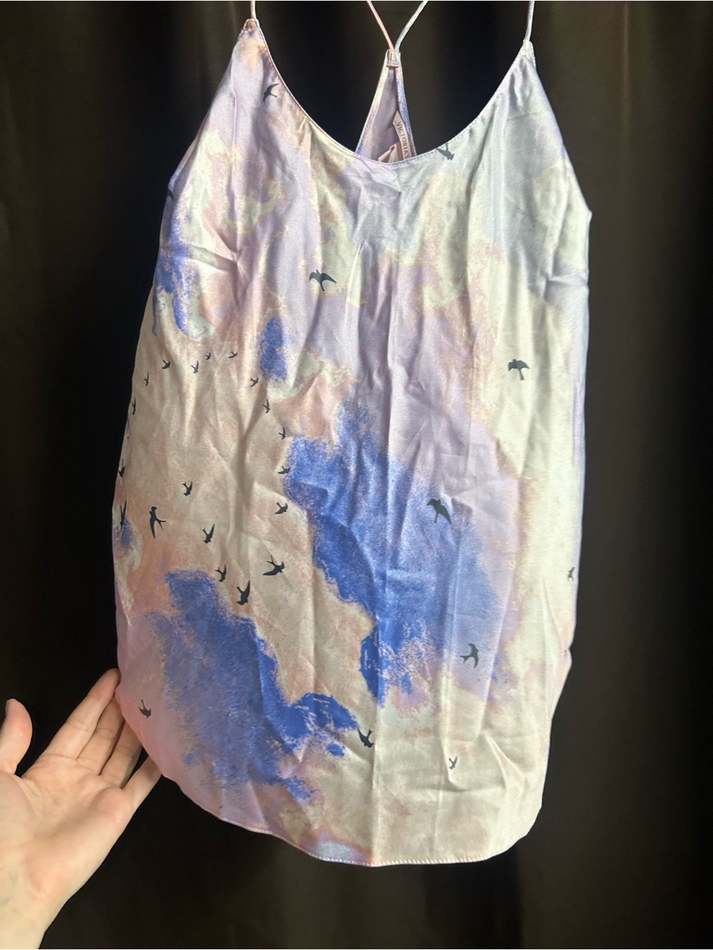 Victoria's Secret Pastel Cloud Print Spaghetti Strap Cami in Lavender & Blue